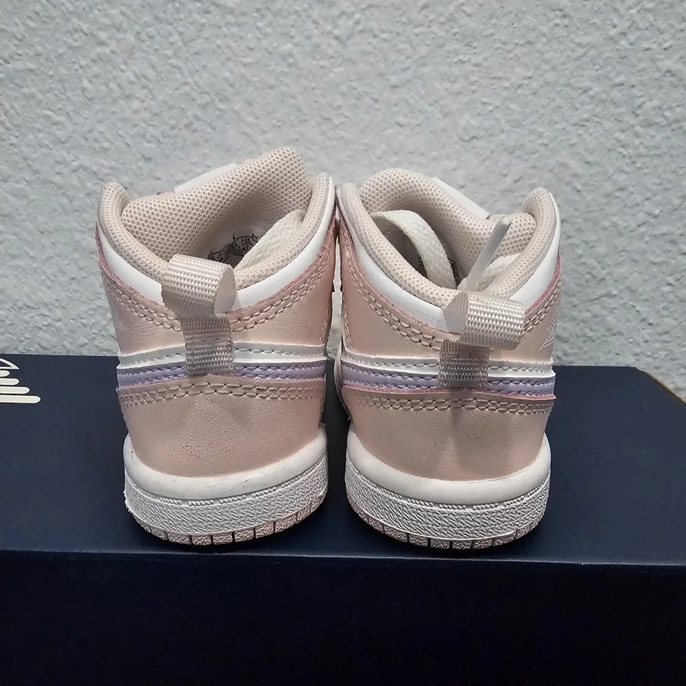 Toddler's Jordan 1 Mid Pink Wash/Violet Frost-White (TD) (FD8782 601) Size 4C